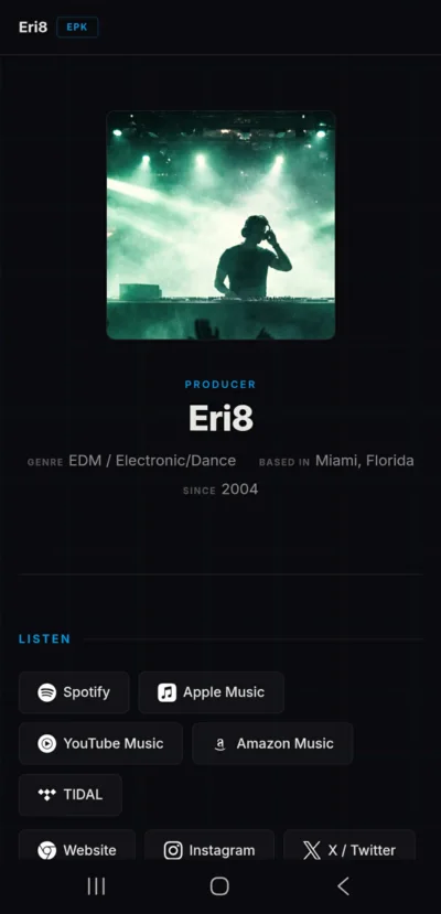 Artist Page
