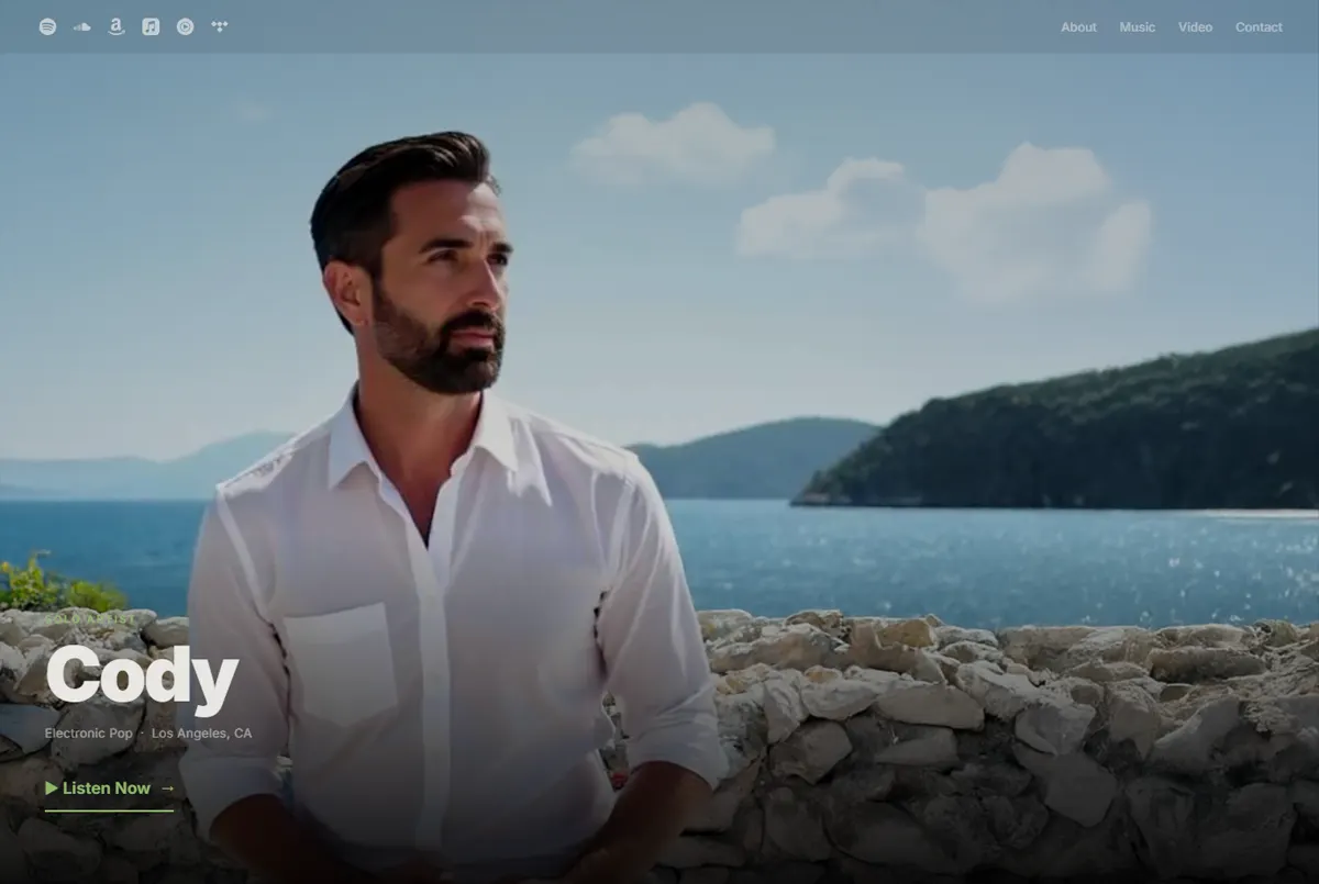 Artist Page example in the Dark-Pro theme