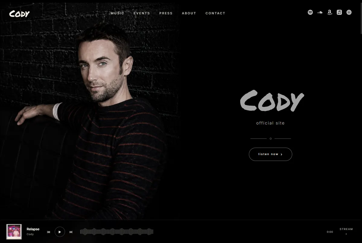 Artist Page example in the Spotlight theme